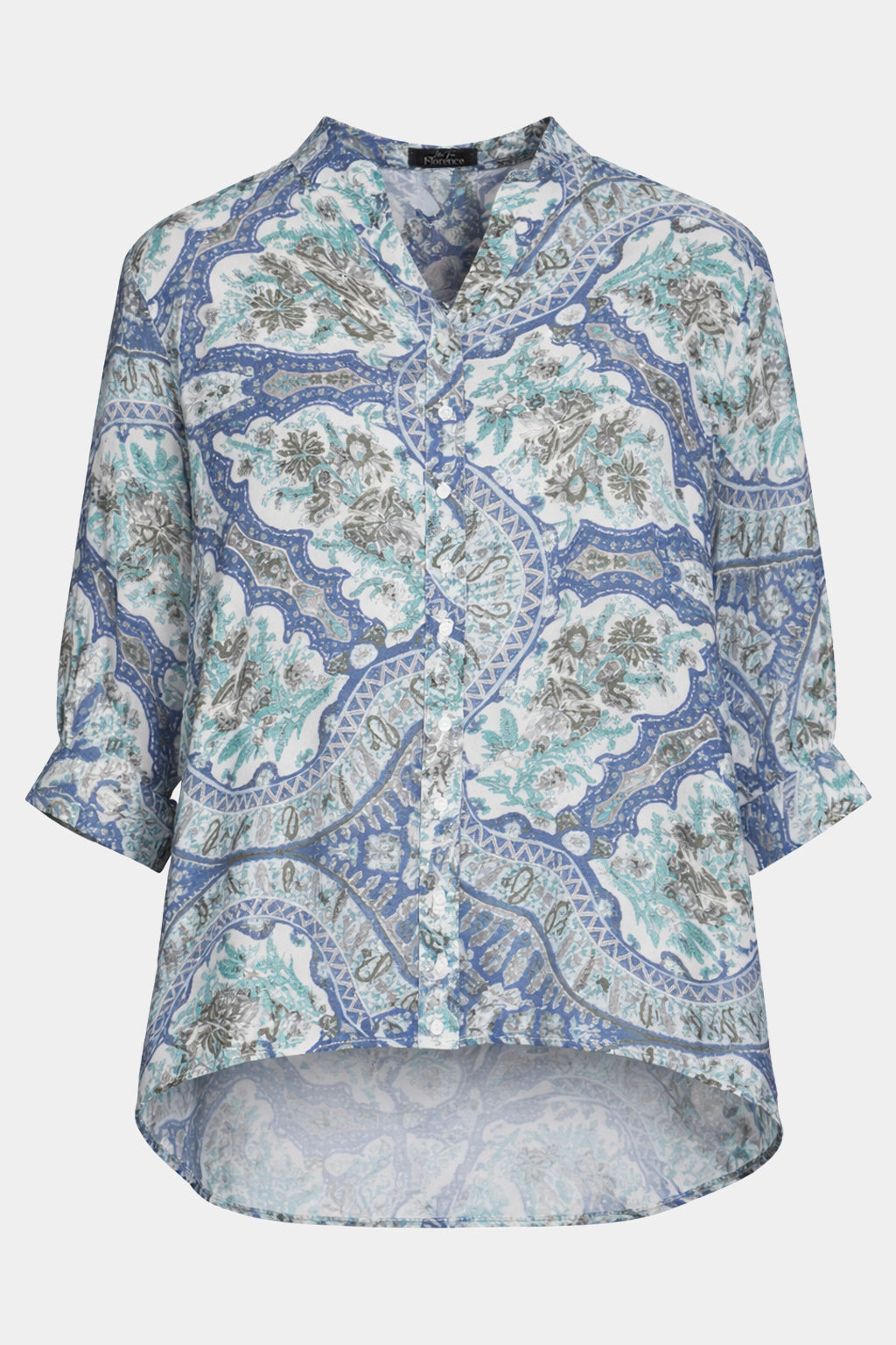 Button Back Printed Blouse