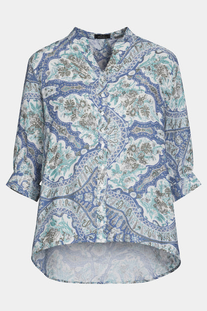 Button Back Printed Blouse