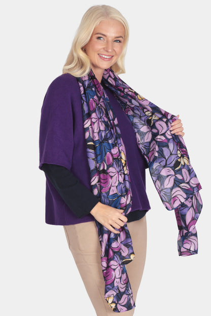 Painterly Jewel Floral Print Scarf