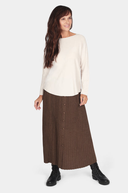 Button Front Knitted Skirt