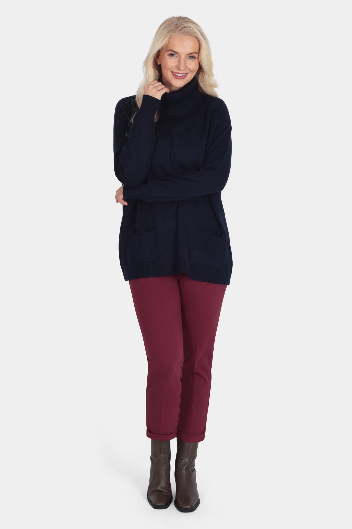 Roll Neck Two Pocket Jumper