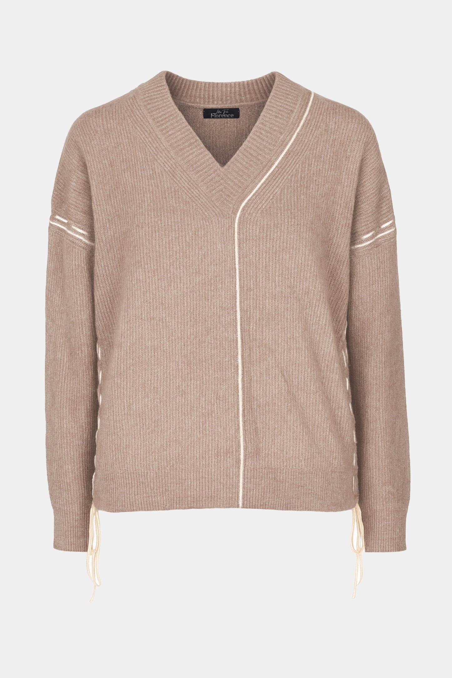 Soft V-Neck Ribbon Detail Jumper