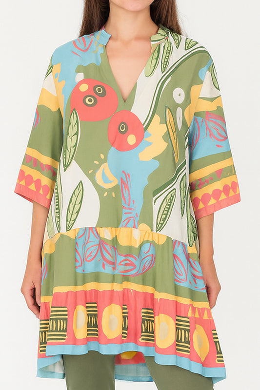 Bold Abstract Painting Tunic Dress