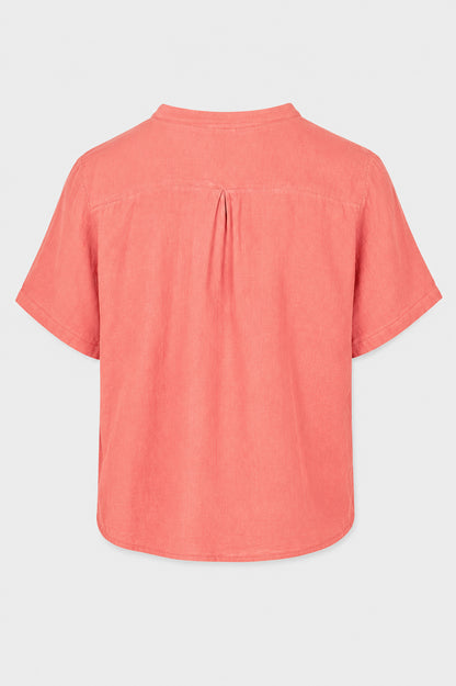 Band Collar Linen Shirt