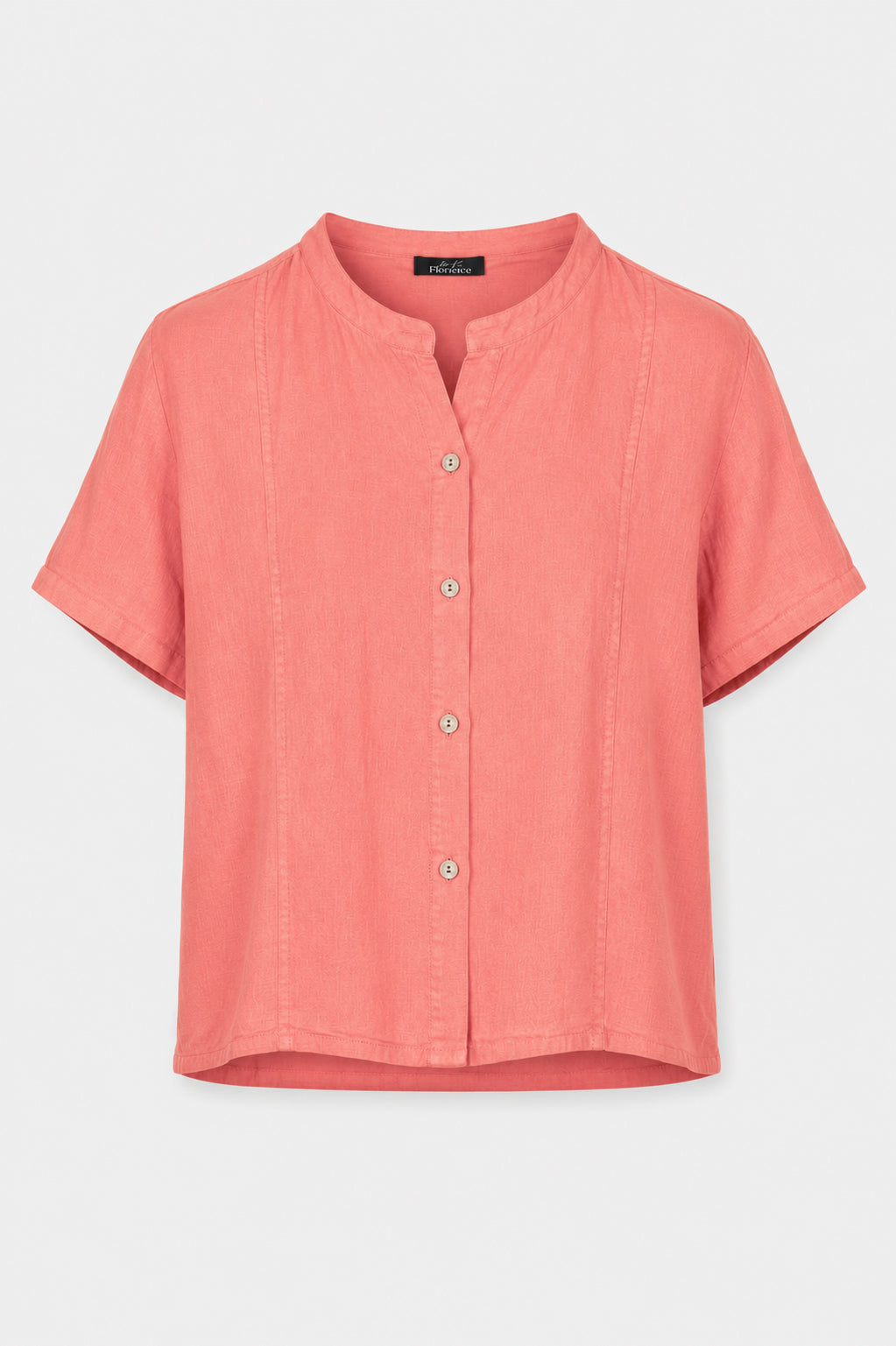 Band Collar Linen Shirt