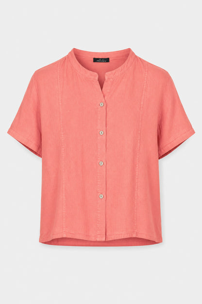Band Collar Linen Shirt