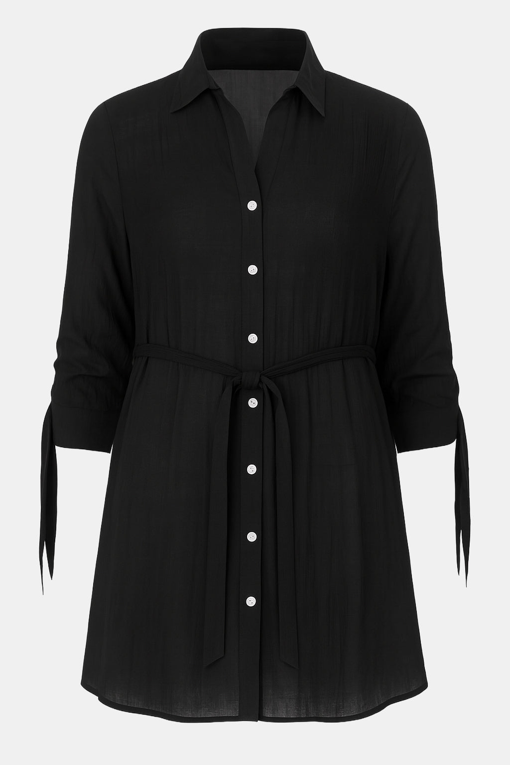Belted Cotton Shirt Dress
