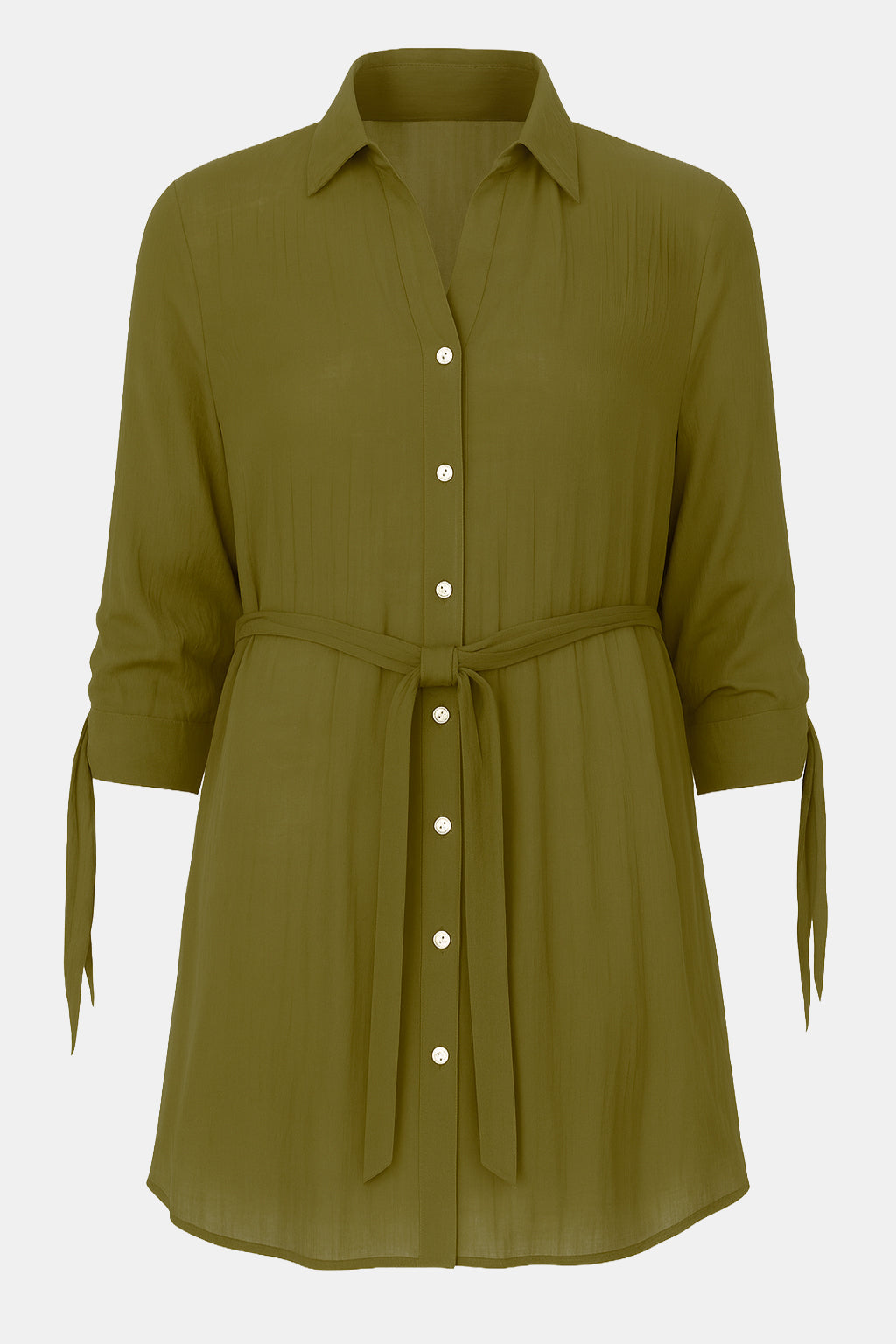 Belted Cotton Shirt Dress