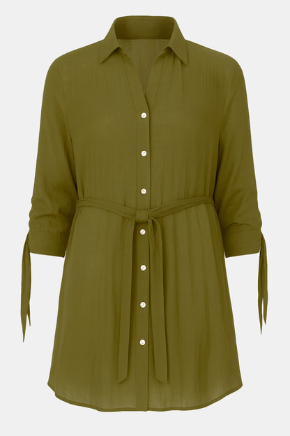 Belted Cotton Shirt Dress