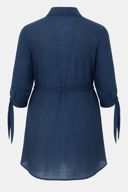 Belted Cotton Shirt Dress