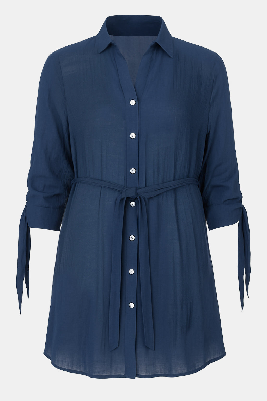 Belted Cotton Shirt Dress