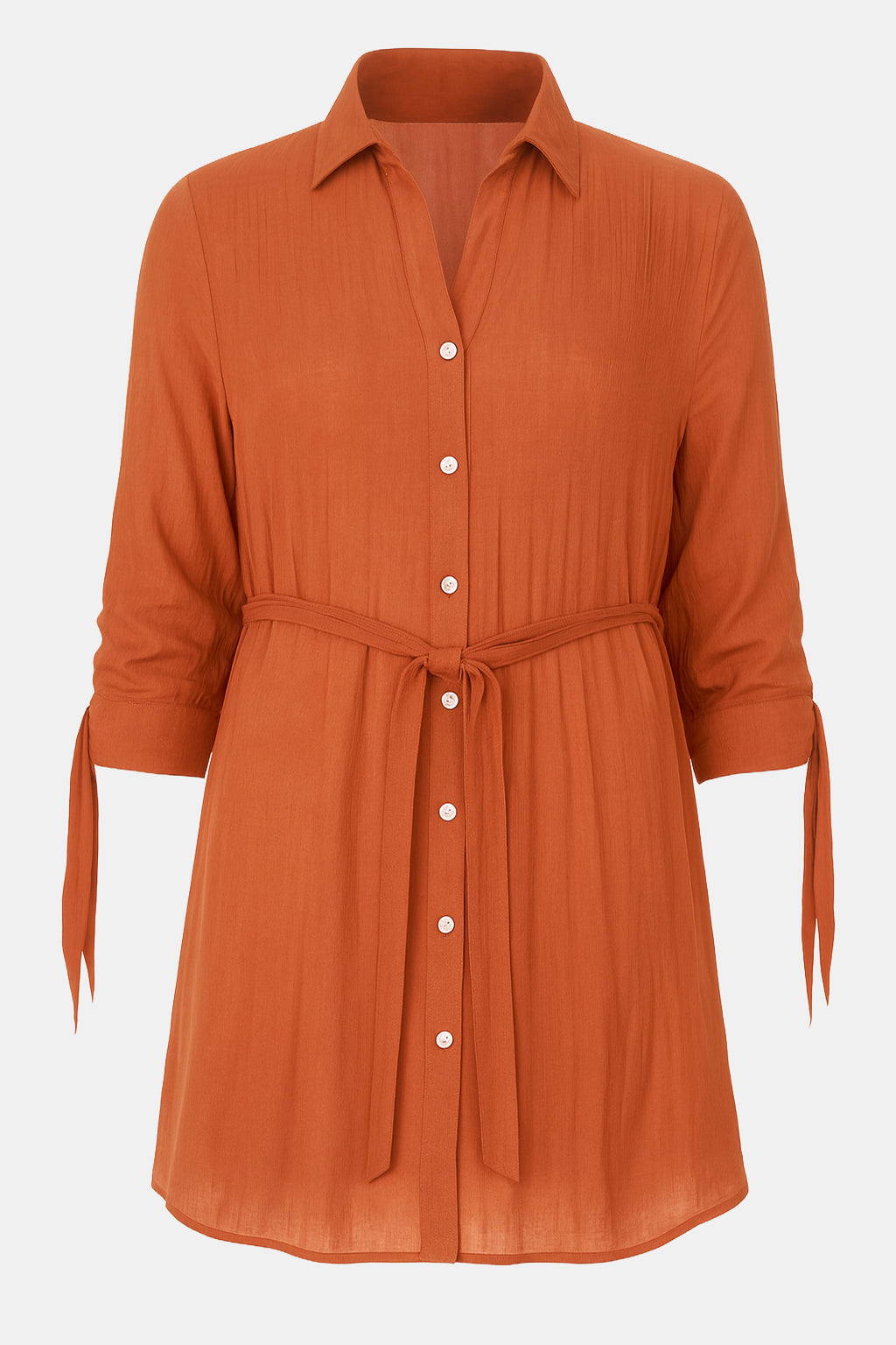 Belted Cotton Shirt Dress