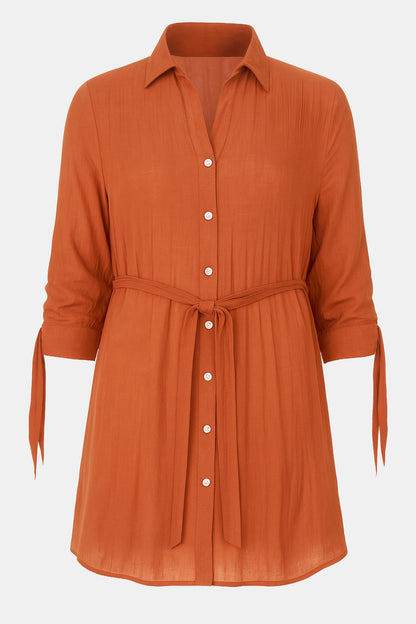 Belted Cotton Shirt Dress