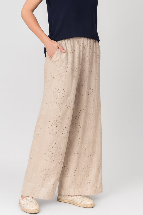Anglaise Cotton Wide Leg Trousers