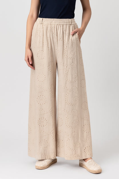 Anglaise Cotton Wide Leg Trousers