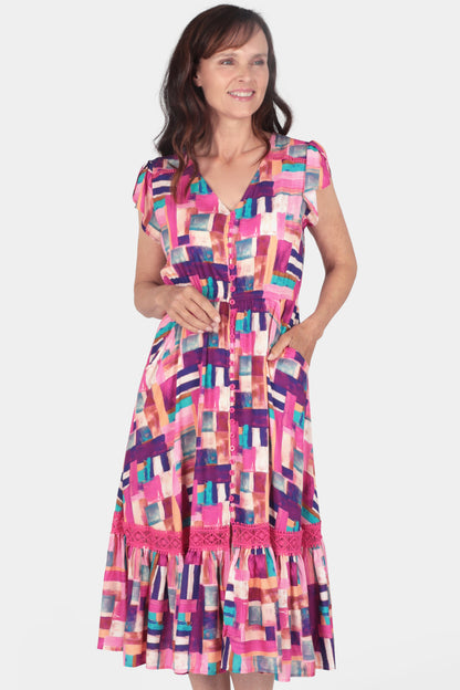 Verona Brushstroke Midi Dress