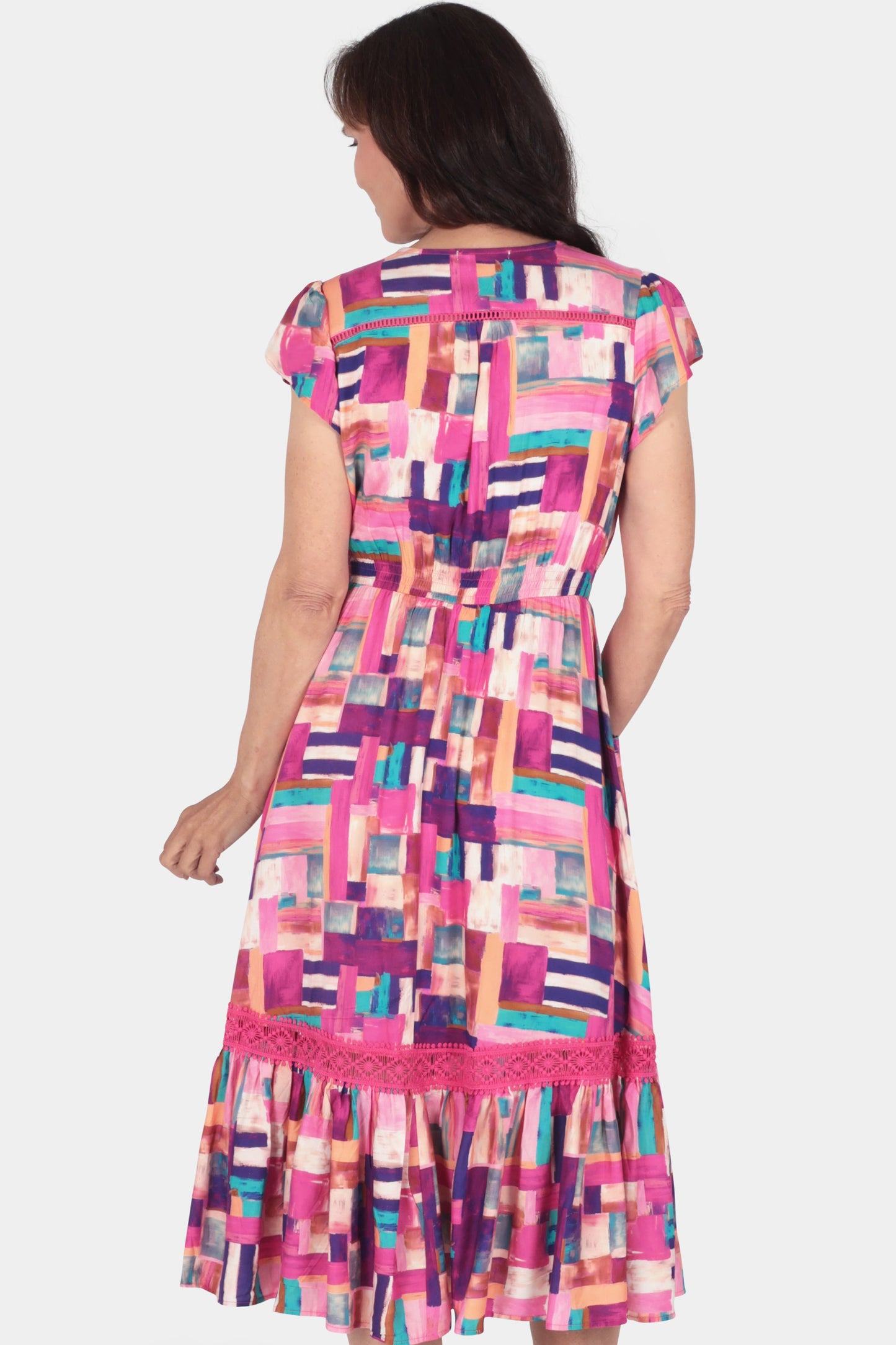 Verona Brushstroke Midi Dress