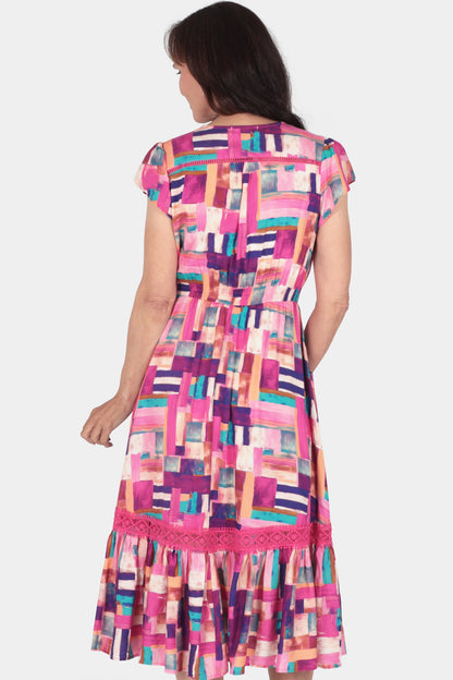 Verona Brushstroke Midi Dress