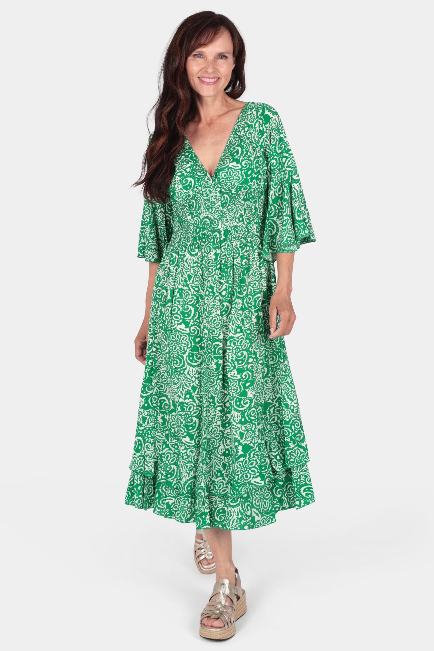 Venetian Bell Sleeve Dress