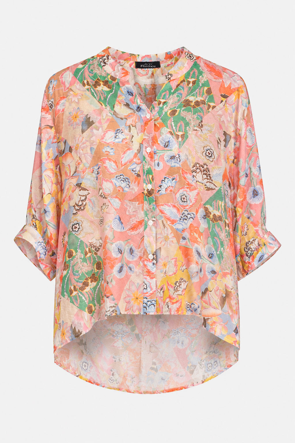 Button Back Printed Blouse