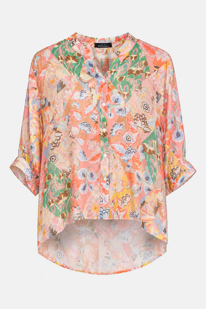 Button Back Printed Blouse