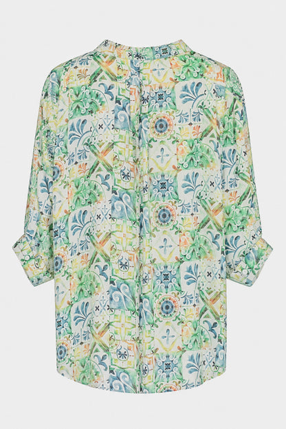 Button Back Printed Blouse