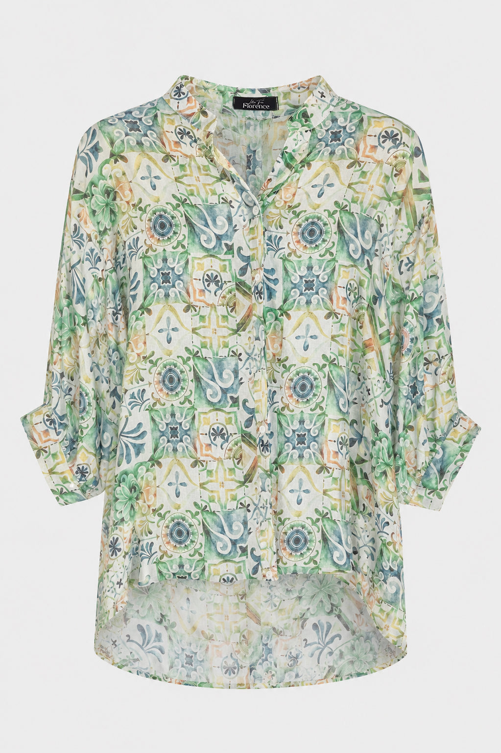 Button Back Printed Blouse