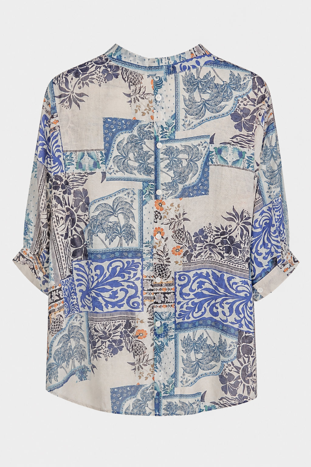 Button Back Printed Blouse