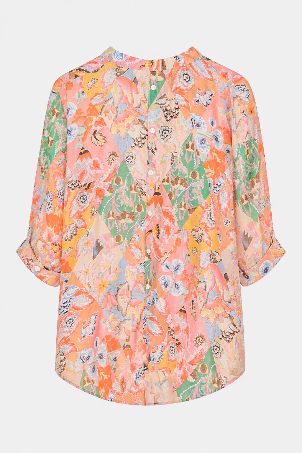 Button Back Printed Blouse