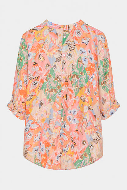 Button Back Printed Blouse