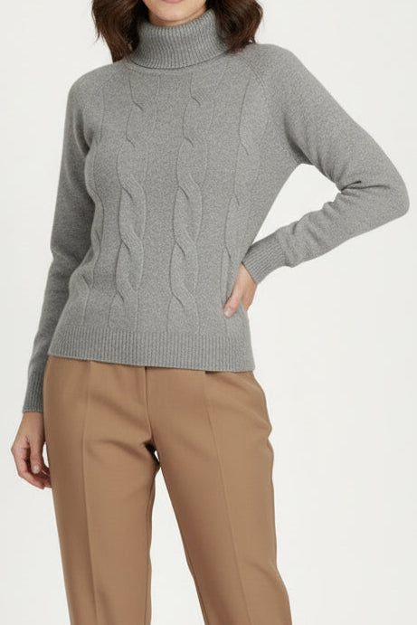 Roll Neck Front Cable Jumper