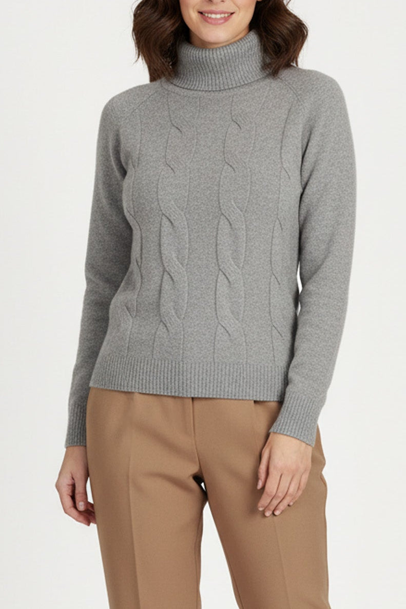 Roll Neck Front Cable Jumper