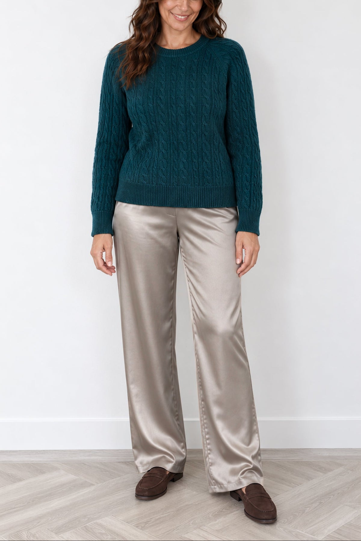 Satin Wide Leg Trousers