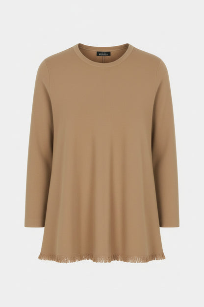 Crew Fringe Hem Knit Tunic