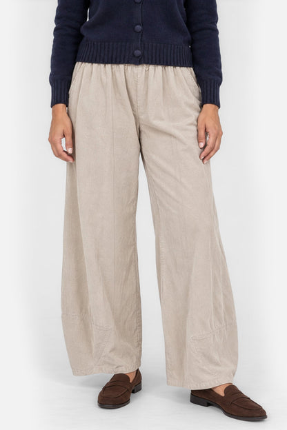Curved Hem Cotton Cord Trousers