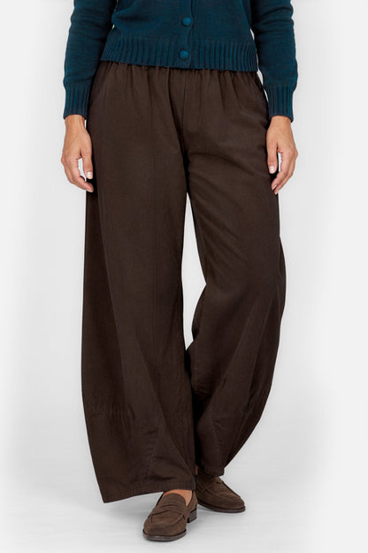 Curved Hem Cotton Cord Trousers