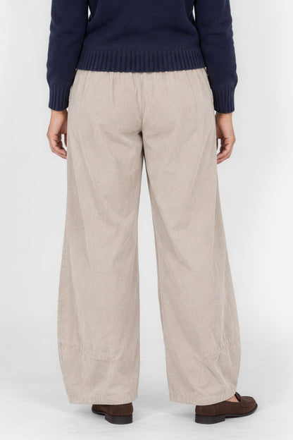 Curved Hem Cotton Cord Trousers