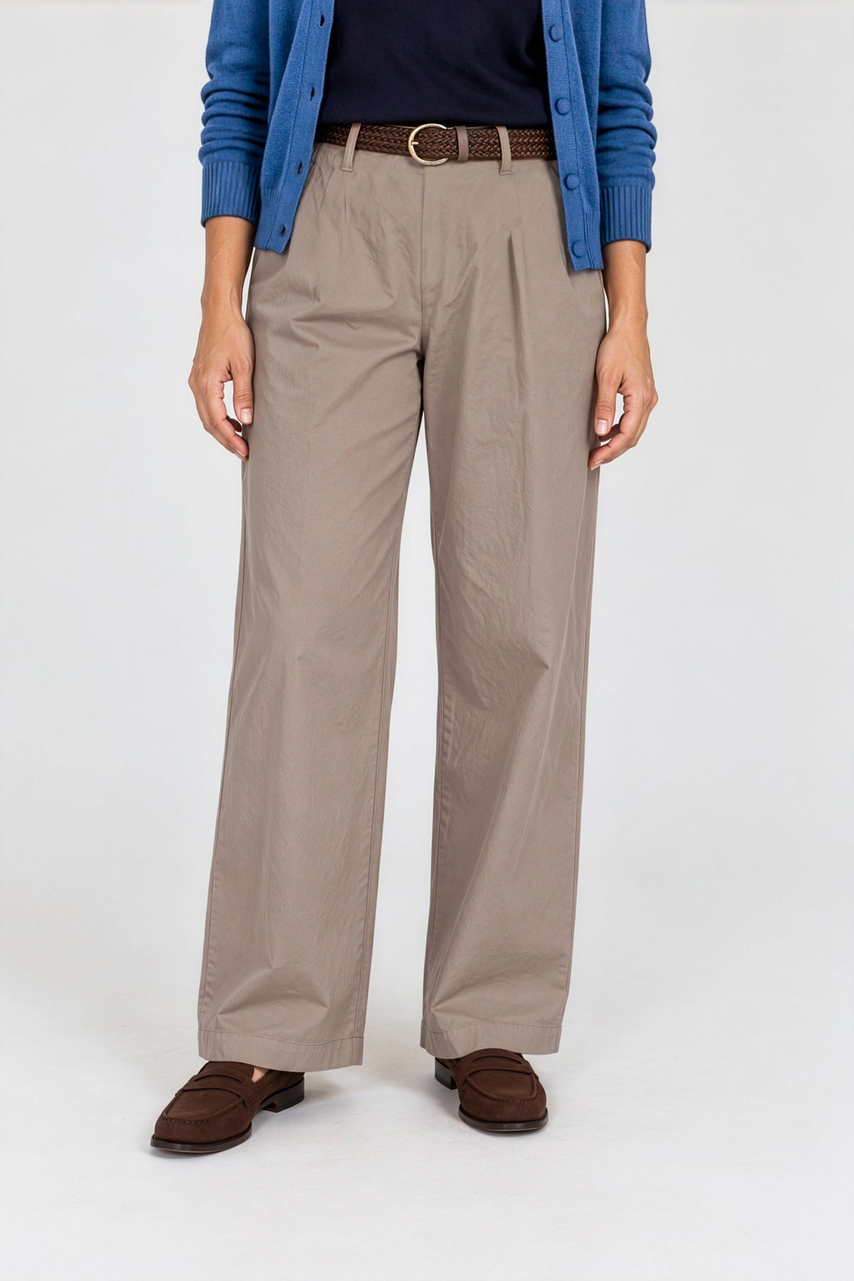 Soft Touch Cotton Wide Leg Trousers