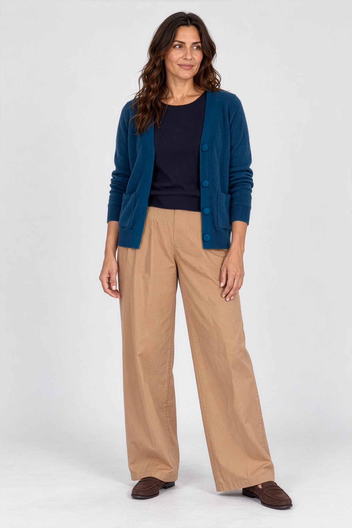 Soft Touch Cotton Wide Leg Trousers