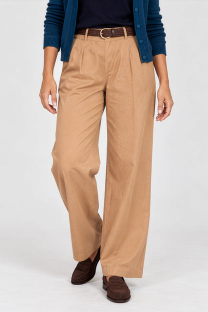 Soft Touch Cotton Wide Leg Trousers