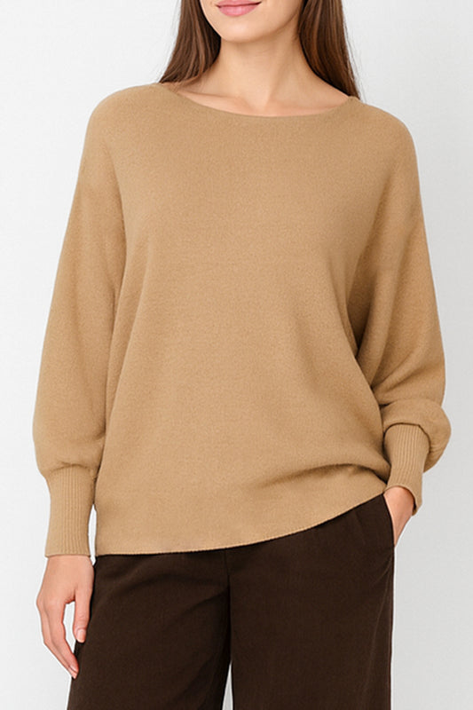 Cloud Two Slash Neck Batwing Jumper