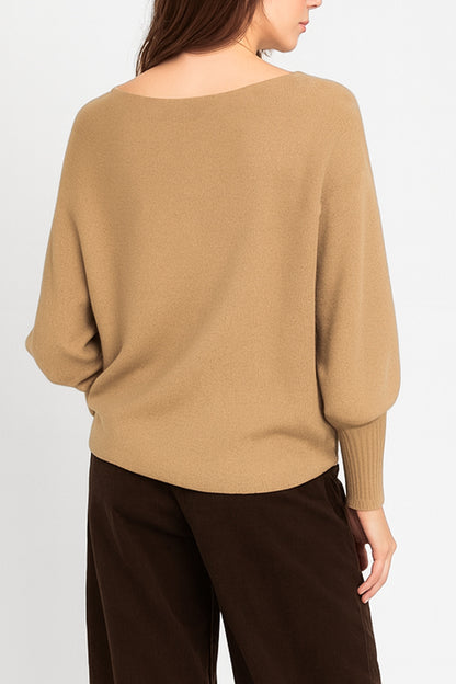 Cloud Two Slash Neck Batwing Jumper