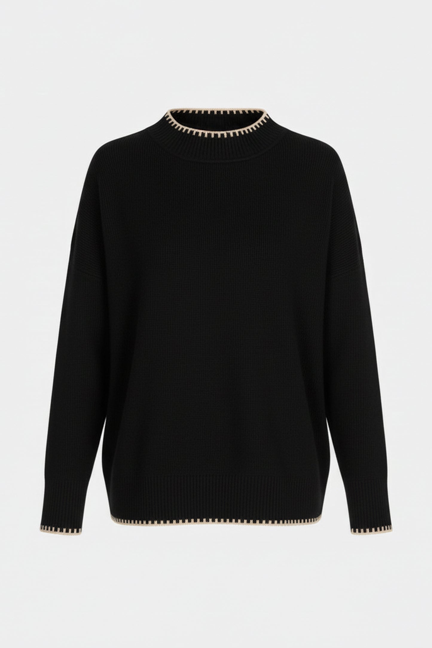 Contrast Trim High Neck Jumper