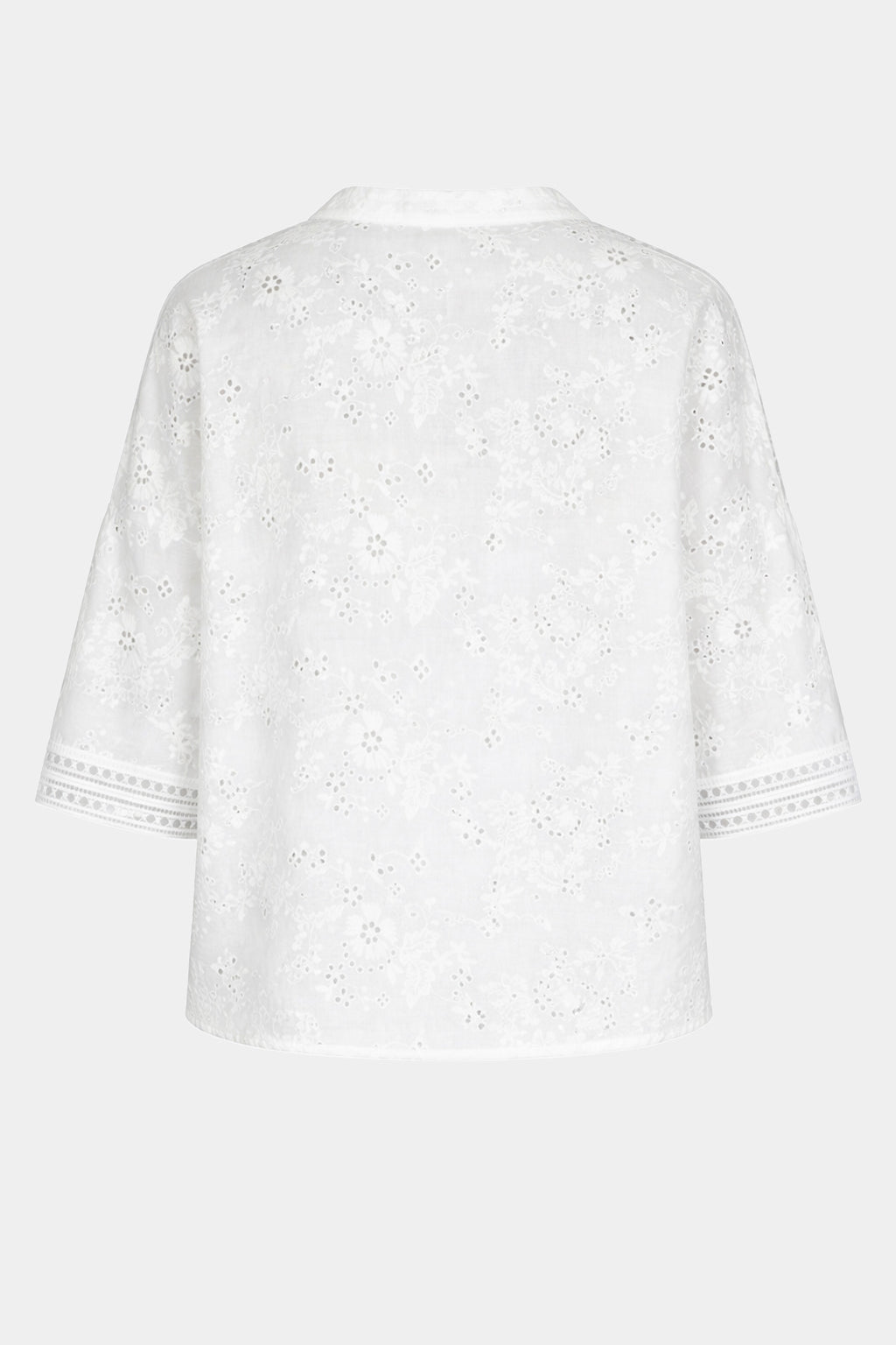 Broderie Cotton Notch Blouse