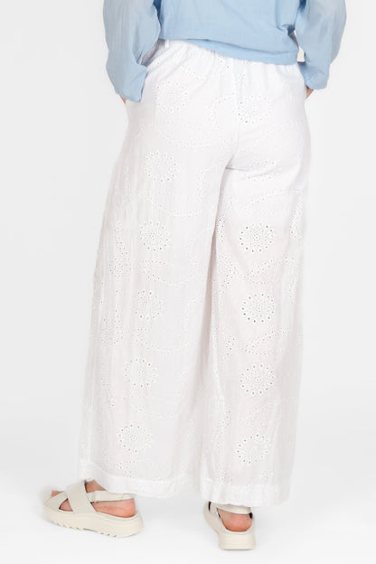 Anglaise Cotton Wide Leg Trousers