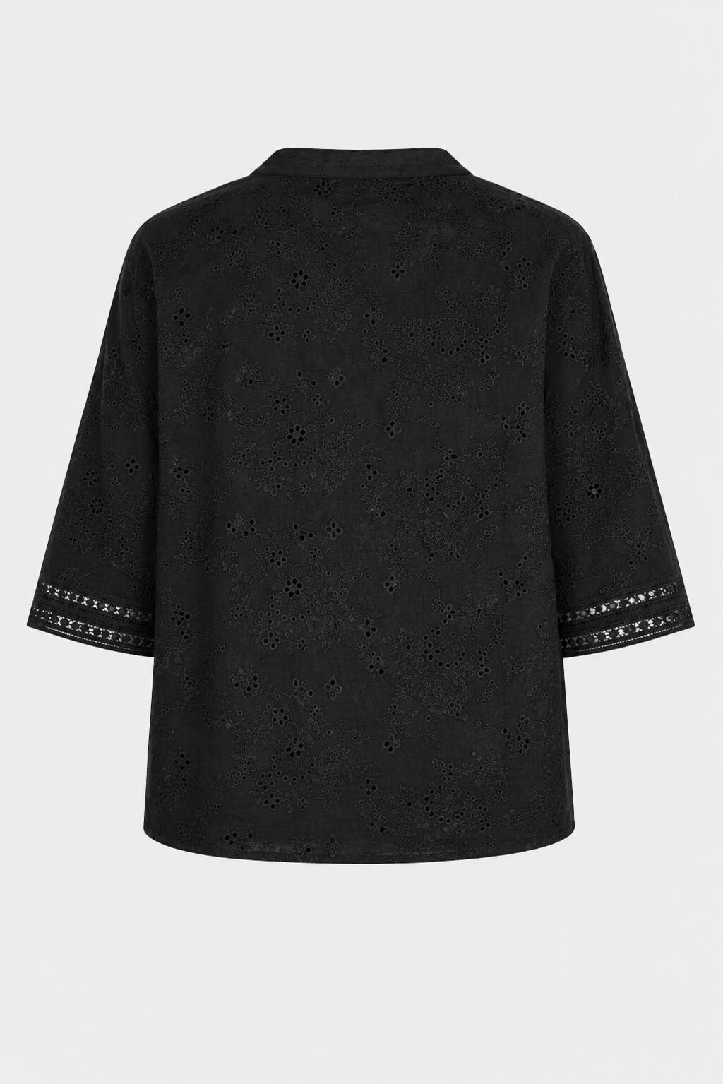 Broderie Cotton Notch Blouse