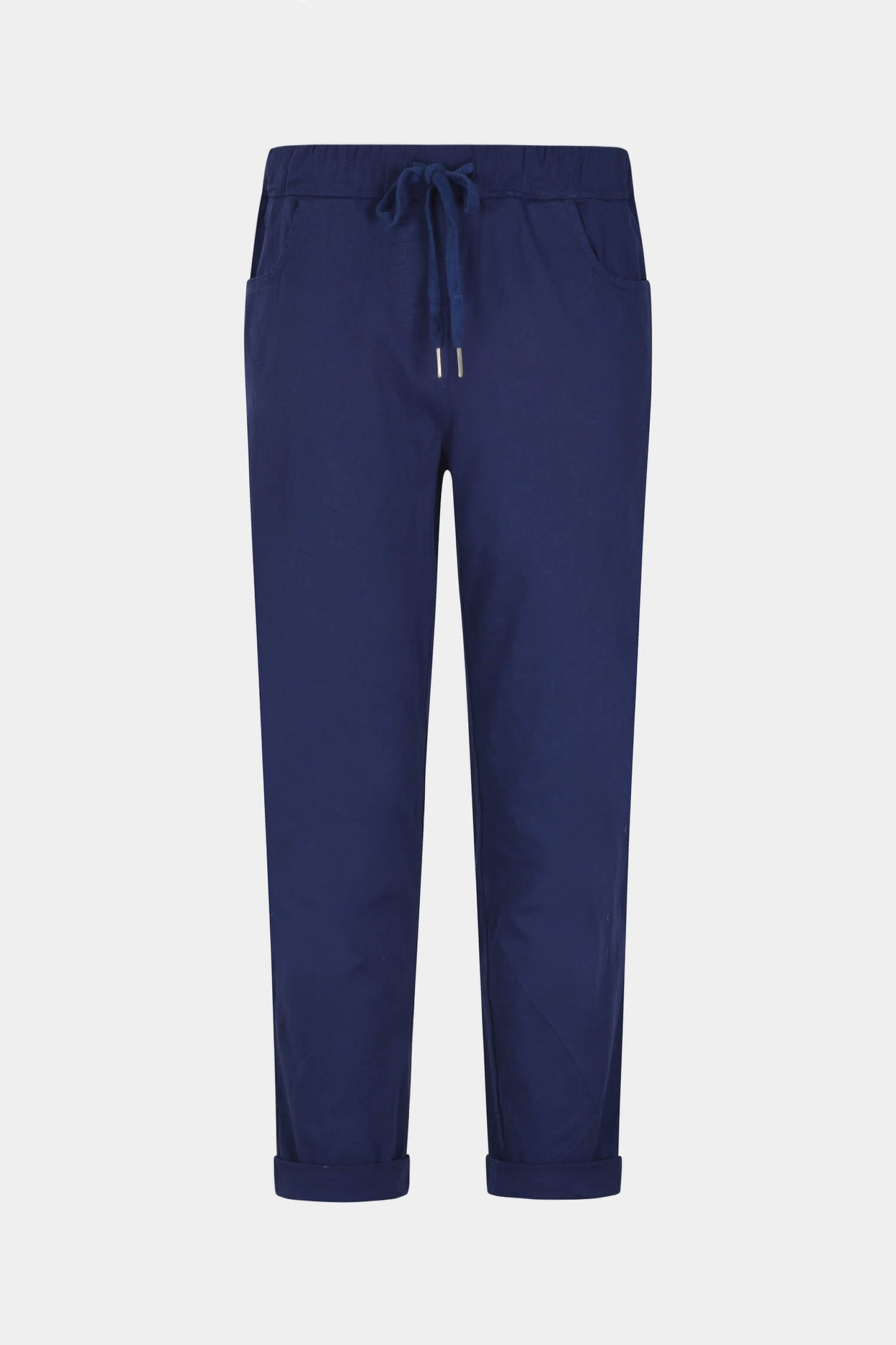Cotton Straight Tie Waist Trousers