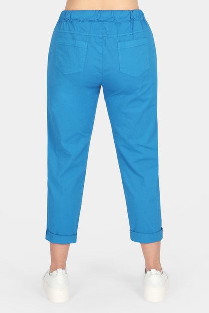 Cotton Straight Tie Waist Trousers