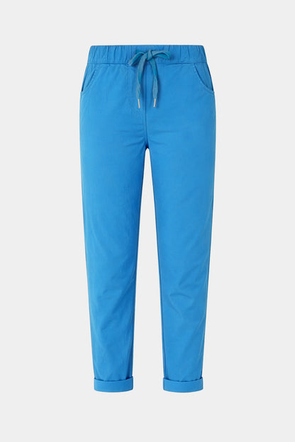 Cotton Straight Tie Waist Trousers