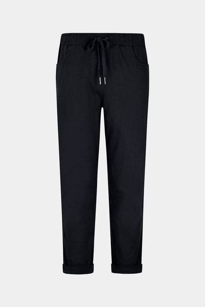 Cotton Straight Tie Waist Trousers